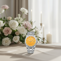 Montres à quartz sportives simples et luxueuses populaires pour hommes et femmes, diamètre 36 mm, bracelet en alliage d'acier inoxydable 18 mm, verre, vente en gros