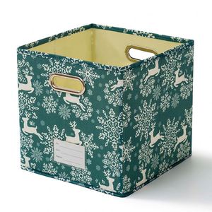 Boîte de rangement pliable pour jouets en tissu non tissé, écologique, durable, grande capacité, organisateur de cadeaux de Noël - Product Image 1