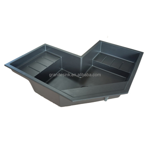 <span class=keywords><strong>Lavelli</strong></span> da <span class=keywords><strong>cucina</strong></span> ad angolo in pietra di quarzo composito in granito bianco nero Topmount di lusso Multi-funzionale - Product Image 1