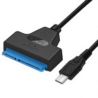 Adaptateur USB 3.0 Type-C vers SATA 22 broches, câble de données externe blindé tressé, convertisseur pour disque dur d'ordinateur (SSD HDD)