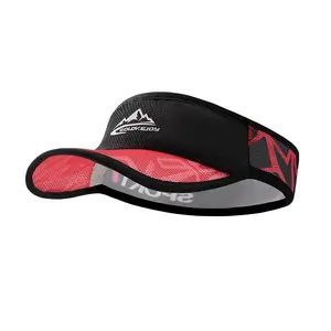Factory price polyester material absorbent custom logo summer UV protection sunshade large brim outdoor cycling sun visor hats