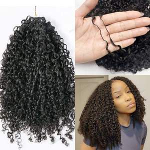 Nouvel arrivage : Extensions de cheveux humains tressées au crochet, installation et retrait plus rapides, 100 % cheveux humains, bouclés <span class=keywords><strong>afro</strong></span>, volume ajustable librement - Product Image 2