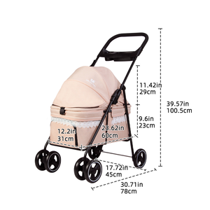 <span class=keywords><strong>Poussette</strong></span> pliable de luxe 2026 pour chat et <span class=keywords><strong>chien</strong></span>, chariot de transport pour animaux de compagnie, idéal pour les voyages en avion - Product Image 2