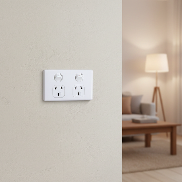Hot Selling Double Gpo 10A Electric LED Light Wall Switch Socket 2 Outlets Home SAA Approved Australian Power Points Outlet