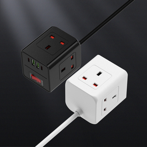 मल्टी प्लग पावर स्ट्रिप क्यूब आउटलेट एक्सटेंडर इलेक्ट्रिक एक्सटेंशन केबल सॉकेट यूएसबी के साथ यूके पावर स्ट्रिप - Product Image 3