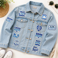 Badge brodé personnalisé durable, écusson thermocollant professionnel avec slogan en fil 500D pour vestes et sacs AWELLS