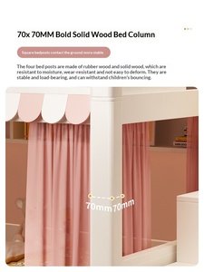 Cama litera de <span class=keywords><strong>madera</strong></span> para niñas, tamaño doble, con tobogán de casa del árbol para espacios pequeños - Product Image 5