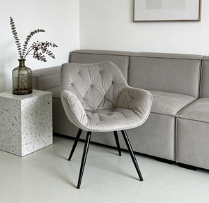 Silla de Comedor Tapizada en Terciopelo Contemporánea, Muebles de Comedor para Hotel, Sala de Estar, Silla de Comedor de Tela para Hogar y <span class=keywords><strong>Restaurante</strong></span> - Product Image 6