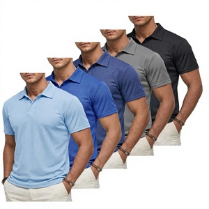 Wholesale High-quality European American Summer Formal Loose Knit Breathable Pocket Solid Men's for Shirts - Product Image 2