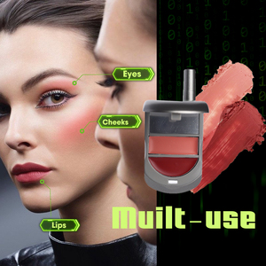 Haute Pigment Blush Soyeux Vegan Blush Marque Privée Longue Durée Mat <span class=keywords><strong>Mousse</strong></span> Velours Multi Usage Numérique Deux Couleurs Blush - Product Image 2