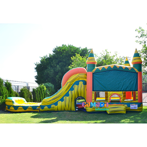 0.55mm 18oz PVC Commerical Bounce Houses <b>Water</b> <b>Slide</b> Combos Parc De Jeux Gonflable Toboggans Bouncing Castle Jumper - Product Image 2