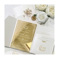 Carte d'invitation de mariage personnalisée en feuille d'or, papier artistique scintillant, code QR RSVP pour cérémonie de mariage de luxe, impression numérique