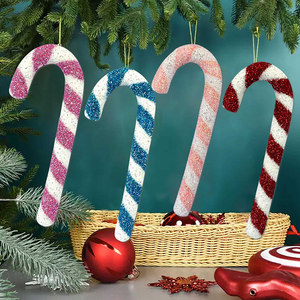 Décoration <span class=keywords><strong>de</strong></span> Noël <span class=keywords><strong>en</strong></span> mousse <span class=keywords><strong>en</strong></span> forme <span class=keywords><strong>de</strong></span> canne à sucre scintillante, rouge et blanche, peinte, pour vitrine et centre <span class=keywords><strong>de</strong></span> table, vente <span class=keywords><strong>en</strong></span> gros - Product Image 2
