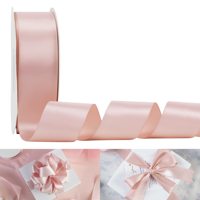 Ruban en satin rose doré double face, luxe, polyester, soie, pour emballage cadeau, nœuds pour cheveux, bouquets floraux, anniversaire, Noël, mariage