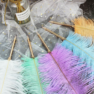 Pluma de avestruz antigua de alta calidad, pluma de pluma para firma de <span class=keywords><strong>boda</strong></span> - Product Image 1