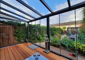 Portes coulissantes en verre en aluminium avec mur coulissant en verre trempé - Product Image 2