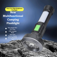 Lampes de poche haute puissance à 9 LED avec batterie externe, 11 modes d'éclairage, lampe COB portable et rechargeable pour le camping et l'extérieur