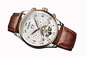 OEM Popular Fashion Waterproof Luminous Multifunctional Tourbillon Automatic Mechanical <b>Men's</b> Leather <b>Watch</b> - Product Image 3