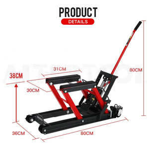 ALTERTOOL-<span class=keywords><strong>Elevador</strong></span> para motocicleta ATV de 1500lb, <span class=keywords><strong>elevador</strong></span> plegable hidráulico con almohadilla de goma, mango de acero, polipasto para bicicleta de servicio pesado, de 2, - Product Image 4