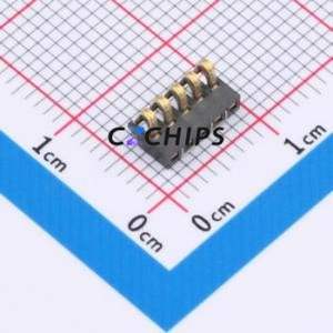 GT-BTP16005-0180B-014B Blade/Spring Contact Battery Connector SMD,P=1.6mm Connector Spring Contact Type 1.6mm 5P Vertical Mount - Product Image 1