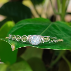 Bracelet en cristal en acier inoxydable 316L plaqué or PVD avec pierre précieuse ronde, bijoux pour femmes - Product Image 3