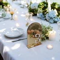 Numéros de table de mariage en acrylique, cartes de présentation blanches pour table, design créatif sérigraphié