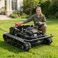 Tondeuse à gazon télécommandée sur chenilles tout-terrain de type tank, certifiée CE, 900 mm/1000 mm, idéale pour les fermes, vergers et montagnes