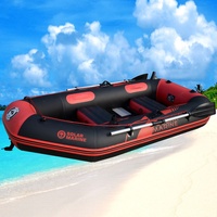 Bateau de pêche gonflable électrique à grande vitesse Solarmarine 230 cm en PVC avec plancher en bois lamellé, bateau de dérive pour 3 personnes
