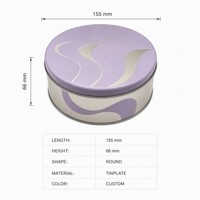 Boîte en fer blanc ronde personnalisée de 155 mm de long et 66 mm de haut, perforée, pour sachets de thé et emballages d'arômes, vente en gros