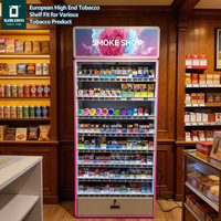 Présentoir à tabac en métal de grande capacité de marque avec éclairage RVB coloré pour supermarché