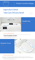 Siège de toilette automatique et intelligente, pour lavage automatique et électrique, auto-nettoyage, avec couvercle