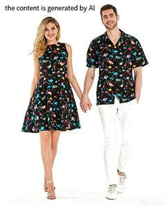 Camicie da uomo <span class=keywords><strong>Hawaiian</strong></span> <span class=keywords><strong>Luau</strong></span> e abiti da donna Vintage Fit e svasati svasati abiti coordinati polinesiani - Product Image 4