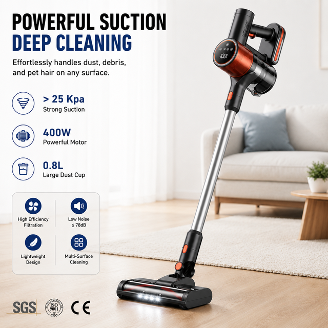PV8 Cordless Handheld Vacuum Cleaner Strong Suction Rechargeable for Home Pet Hair