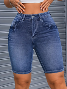 <span class=keywords><strong>Short</strong></span> <span class=keywords><strong>en</strong></span> <span class=keywords><strong>jean</strong></span> taille haute mi-cuisse pour <span class=keywords><strong>femme</strong></span> été décontracté brodé lavé maigre droit respirant femmes <span class=keywords><strong>jean</strong></span> Shorts - Product Image 2