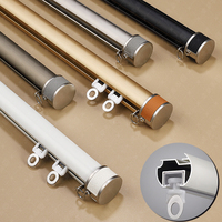 Rail de rideau en métal Junpai, silencieux, en aluminium, minimaliste, Rome Rod, écologique, durable, glisse fluide, longueur personnalisable 5,8/6,7 m