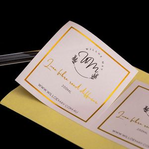 Autocollants en feuille d'or avec logo de marque personnalisé par le fabricant, impression de fabrication, étiquettes autocollantes pour emballage - Product Image 4