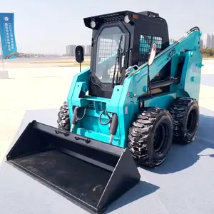 CE EPA High Quality 4WD Mini Skid Steer Track Loader With Crawler Small Skid Steer Loader With 4in1 Bucket Attachment For Sale