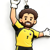 Großhandel Personalisierter 2D Gummi PVC Fußballstar Schlüsselanhänger Kundenspezifisches Design Cartoon Fußballspieler Schlüsselring für Vereins-Merchandise