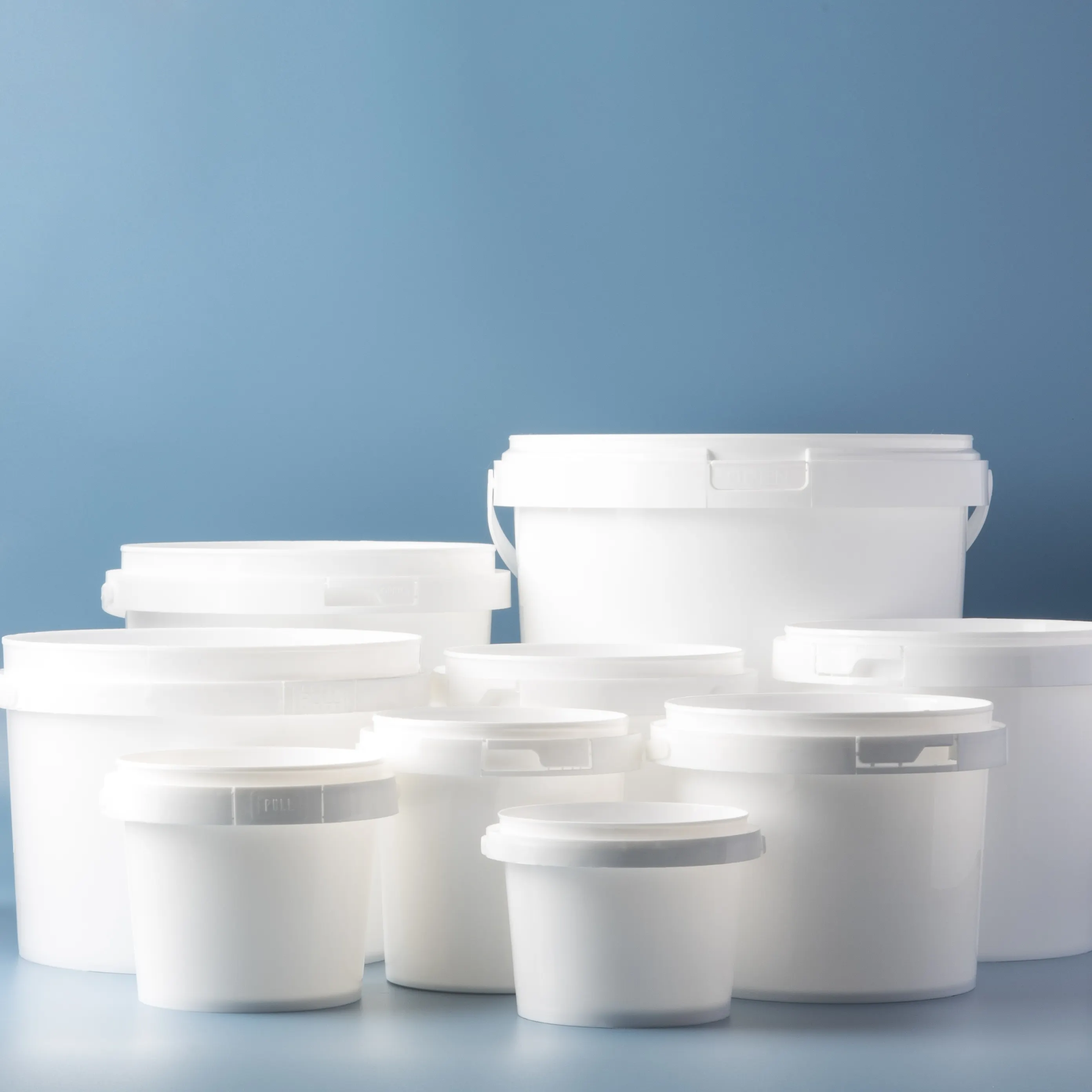 1-2l Food Grade 1 Galão Recipiente Branco Pail Round Plastic Drum Snacks Barris