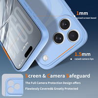 Coque de protection magnétique pour appareil photo pour iPhone 16 17 18 Pro Max, dos givré, hybride TPU PC, antichoc, avec protection d'objectif