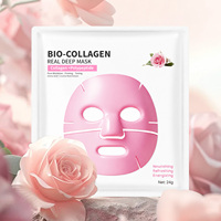 Masque facial en hydrogel au bio-collagène OEM, tréhalose, eau de rose, anti-rides, raffermissant, repulpant pour peaux sèches, marque privée