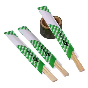 Sumpit bambu alami desain kustom sumpit dibungkus kertas bambu