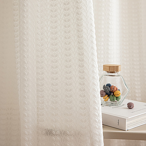 <span class=keywords><strong>Rideau</strong></span> en tulle tissé blanc beige avec perles et corde, translucide, occultant, en lin gaze, style moderne, pour salon, chambre à coucher, tissu de <span class=keywords><strong>rideau</strong></span> - Product Image 1