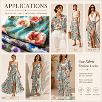 Tissu en rayonne filée légère, respirante et douce, imprimé numériquement à motifs floraux, en viscose tissée, pour vêtements d'été, vente en gros