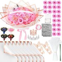 Ramo de rosas doradas Ramo de vida eterna Regalo de aniversario Hecho a mano DIY3D Ramo de corona de mariposa