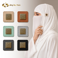 Étiquette en cuir carrée cousue sur mesure Jinyi, conception de logo, patch en cuir personnalisé OEM ODM pour accessoires de marque de hijab
