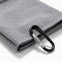 Serviette de golf magnétique carrée en microfibre gaufrée avec logo personnalisé, séchage rapide, douce, écologique, avec crochet magnétique pour usage sportif