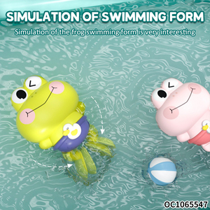 Summer Simulation Wind up Swimming <strong>Frog</strong> <strong>Floating</strong> Bath Toys Set for Boys - Product Image 3