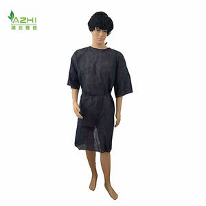 Медицинский полиэтиленовый темно-синий халат для пациента, без рукавов, нестерильный одноразовый, темно-синий халат для осмотра, больничный - Product Image 2