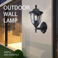 Lanterne murale LED de style moderne de luxe noire pour la décoration extérieure du jardin, vente chaude